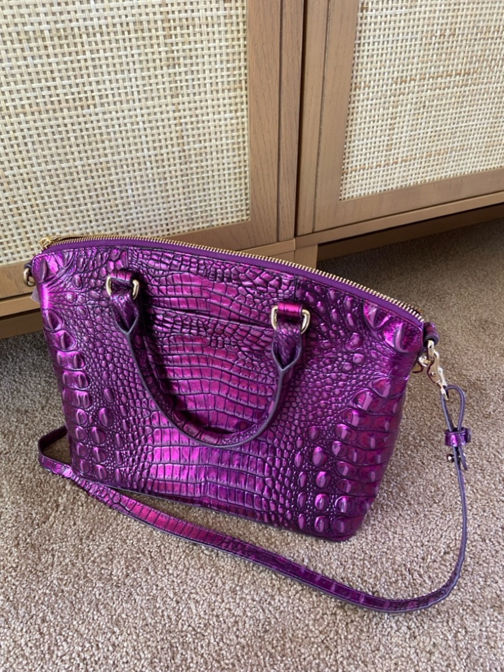 Amazing~Brahmin Duxbury Satchel Purple Potion Melbourne Leather BAG - Picture 5 of 7